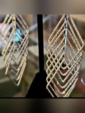 New Silver Plated Geometric Multi-Layer Drop Earrings - Women's Jewelry